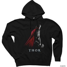 Wakha Thor Worthy Of Mjolnir Siyah Kapşonlu Sweatshirt Hoodie