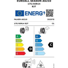 Falken 175/65 R14 82T Euroall Season AS210 4 Mevsim Oto Lastiği (Üretim Yılı:2024)