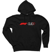 Wakha F1 Audi Love Siyah Kapşonlu Sweatshirt Hoodie