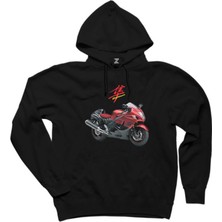 Wakha Suzuki Hayabusa Gsx-R 1300 Siyah Kapşonlu Sweatshirt Hoodie