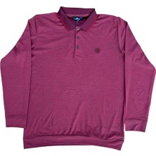 Erkek Normal Beden Polo Yaka Patlı Triko Yakalı Sol Göğüs Nakış Detaylı Sweatshırt