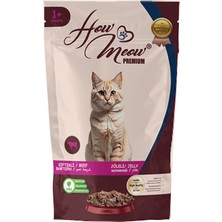 How Meow 12 Adet Jöleli Parça Etli Yetişkin Kedi Yaş Maması Biftekli 400 gr