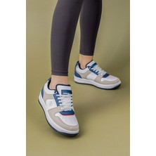 Getcho Morta Kadın Beyaz Lacivert Spor Ayakkabı