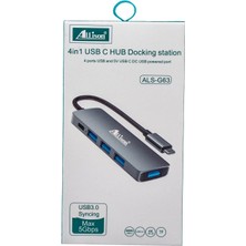 Allison 4'ü 1 Arada Usb-C Hub Docking Station – Yüksek Hızlı ve Çoklu Bağlantı Çözümü