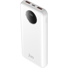 Juo 10000MAH 22.5W Dijital LED Ekranlı Taşınabilir Hızlı Şarj Cihazı Powerbank Beyaz