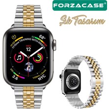 Forzacase Apple Watch 10 46MM ile Uyumlu Rolex Tasarım Metal Kordon Kayış - FC878