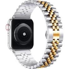 Forzacase Apple Watch 9 41MM ile Uyumlu Rolex Tasarım Metal Kordon Kayış - FC879