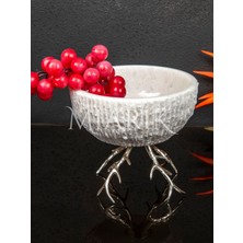 Miarik Design Mermer Kase Pirinç Geyik Boynuzu Ayak Detayli Kase