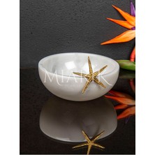 Miarik Design Mermer Beyaz Kase Sunum Pirinc Obje Aksesuarlı