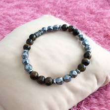 Mga Doğaltaş Kaplan Gözü Hematit Taşı Bileklik Özel Tasarım Bileklik Doğal Taş Bileklik Özel Şık Tasarım Bileklik