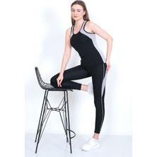 Sea Queen Kadın Yüksek Bel Likralı Toparlayıcı Dalgıç Kumaş Koşu & Fitness Yoga & Pilates Spor Crop-Tayt 2 Li Takım