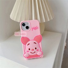 Cleo Cases Tarzını Yansıt iPhon Ayfon 14 Pro Pink Pigle Anime Figürlü Yumuşacık Hamur Kılıf