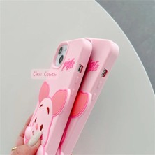 Cleo Cases Tarzını Yansıt iPhon Ayfon 14 Pro Pink Pigle Anime Figürlü Yumuşacık Hamur Kılıf