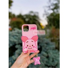 Cleo Cases Tarzını Yansıt iPhon Ayfon 14 Pro Pink Pigle Anime Figürlü Yumuşacık Hamur Kılıf