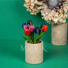 Miarik Design Mermer Traverten Diş Fırçalık Vazo Sunumluk