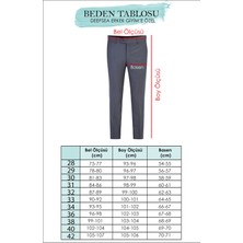 Deepsea Kendinden Desenli Slim Fit Likralı Keten Pantolon 2502310