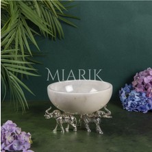 Miarik Design Mermer Pirinç Fil Ayaklı Mermer Kase