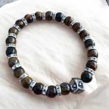 Mga Doğaltaş Kaplan Gözü Taşı Bileklik Doğal Taş Bileklik Cesaret Taşı Kudret Taşı Bileklik