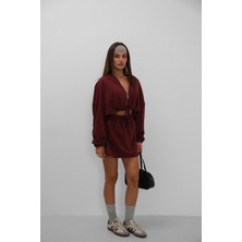 Beli Lastikli Mini Bordo Etek