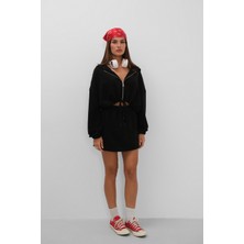 Beli Lastikli Mini Siyah Etek