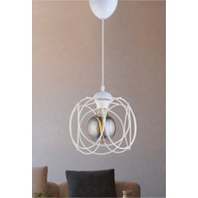 Özel Tasarım Beyaz Halka Avize