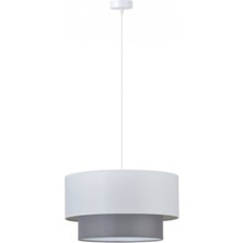 Pasta Modelli Gri ve Beyaz Kumaşlı Modern Sarkıt Avize