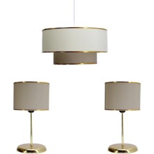 1 Adet Pasta Avize ve 2 Masa Üstü Abajur