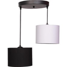 Orta Ebat Lüks Salon Avize 2 Li Kumaş Şapka