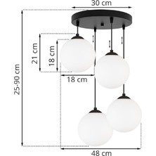 Çok Başlı Camlı Salon Avize