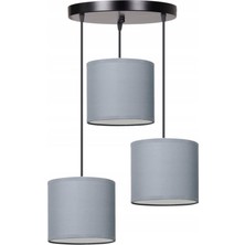 Gri Salon Avize Modern Tasarım 3 Başlıklı Orta Boy