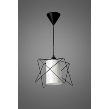 Siyah Tekli Yıldız Zikzak Prizma Avize