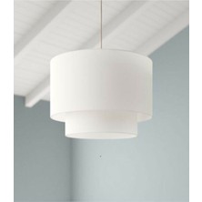 Beyaz Kumaş Başlıklı Pasta Pasta Avize 2 Katlı