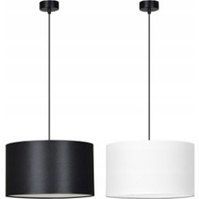 2 Adet Büyük Ebatlı Sarkıt Avize Siyah-Beyaz