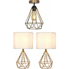 Aydınlatma Seti Tardu Salon Avize, Hol Avize Mutfak Avize 2 Adet Masa Abajur