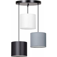 Modern Tasarım Salon Avize 3 Renkli Kumaş Şapkalar