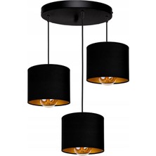 Siyah Kumaş Içi Gold Salon Avize