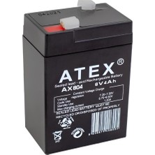 AX-604 Akü 6 Volt - 4 Amper Işıldak Aküsü (70 x 48 x 101MM)