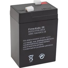 AX-604 Akü 6 Volt - 4 Amper Işıldak Aküsü (70 x 48 x 101MM)