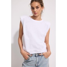 Babokah Omuz Vatkalı Kolsuz T-Shirt