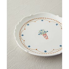 English Home Retro Ruby New Bone China Pasta Tabağı 18 cm Beyaz - Mavi