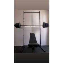 Beasym Barfiks Bench Squat Rack Standı, Ara Destekli, Minimum Salantı ( Pro )