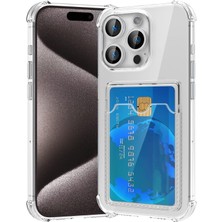 Caseart Apple iPhone 16 Pro Kapak Kamera Korumalı Kartlıklı Darbe Emici Özellikli Şeffaf Silikon Kılıf