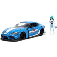 Store 253255051, Robotech, Die-Cast (Metal), Toyota Supra, Serbest Tekerlek, Açılabilen Parçalar (Kapı, Kaput ve Gövde), Max Sterling Figürü, 1:24, 20 cm