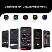 Matrix Esnek App Programlanabilir LED Ekran Rgb Cama Yapışan Araba,dükkan,kayan Yazı, Emoji Özellikli Bluetooth Tabela