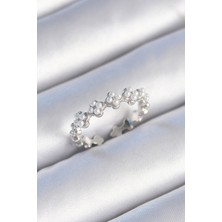 Clariss Pirinç Gümüş Renk Incili Yonca Model Kadın Yüzük