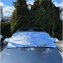 Oto Çizgi Oto Ön Cam ve Ayna Koruma Örtüsü, Araç Güneşlik, Uyumlu Buzlanma Önleyici Kar Koruyucu 155X90 cm