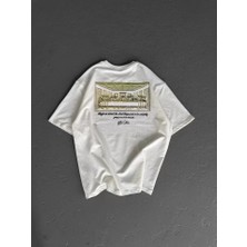 Nnstartshopping  Unisex Baskılı Oversize T-Shirt - Beyaz