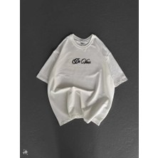 Nnstartshopping  Unisex Baskılı Oversize T-Shirt - Beyaz