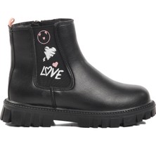Pepino 1788-P Siyah-Pudra Içi Polarlı Kız Çocuk Bot