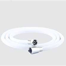 ALMITAL Beyaz 150CM Modern Beyaz Pvc Duş Hortumu, Esnek ve Patlamaya Dayanıklı - Paslanmaz Banyo Hortumu